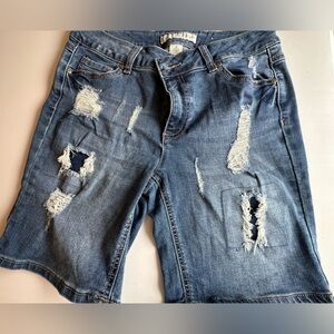 EST. 1946 denim shorts.